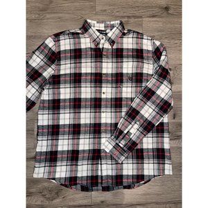 Chaps Performance Black White & Red Plaid Flannel‎ Button Down Shirt - XXL